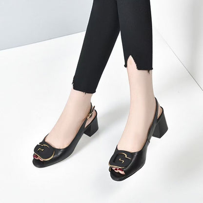 Sandalias de mujer de piel suave con una sola tira