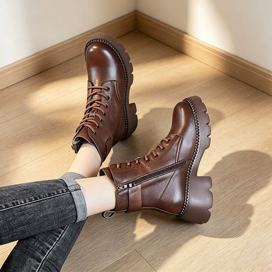 Botas de cuero suave estilo vintage, tipo Dr. Martens