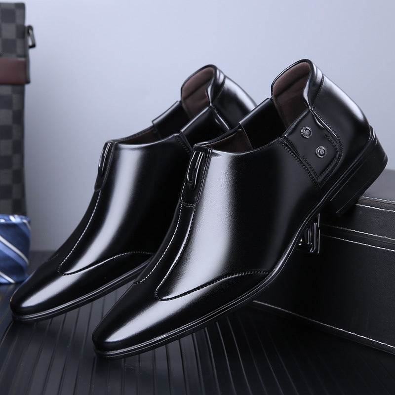 Zapatos de cuero formales de negocios para hombre, de punta afilada
