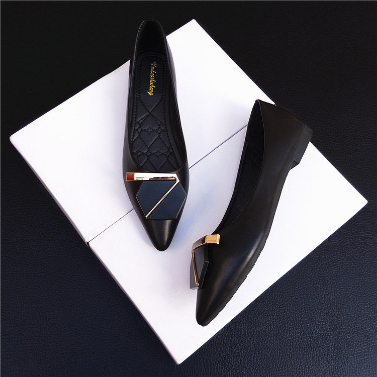 Zapatos de Dama Elegantes con Tacón Bajo y Hebilla