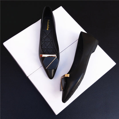 Zapatos de Dama Elegantes con Tacón Bajo y Hebilla