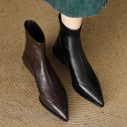Botines de punta afilada estilo francés