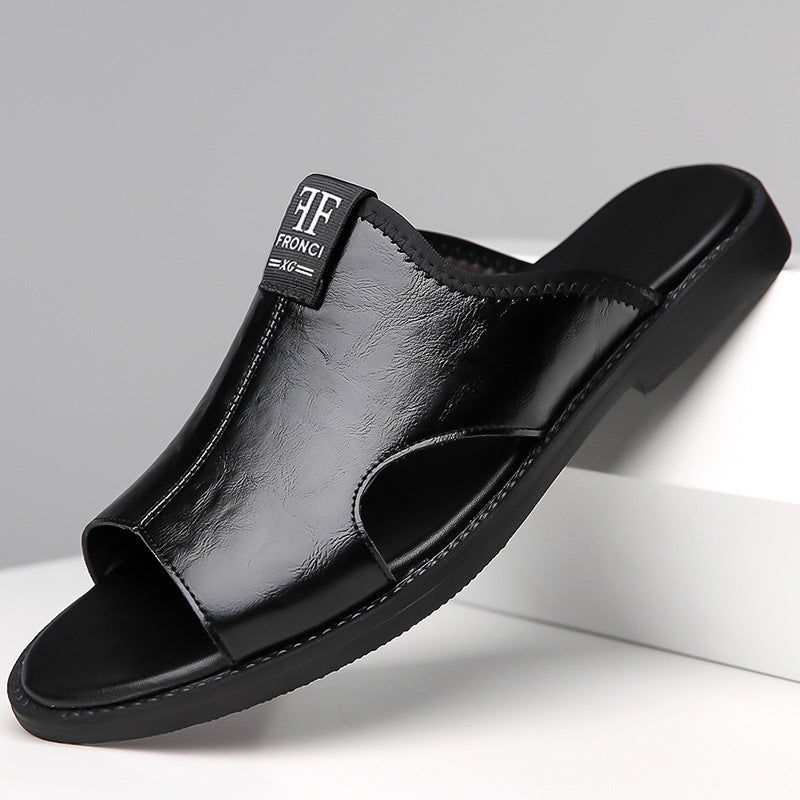 Sandalias de cuero estilo romano con recortes