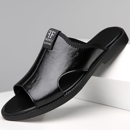 Sandalias de cuero estilo romano con recortes