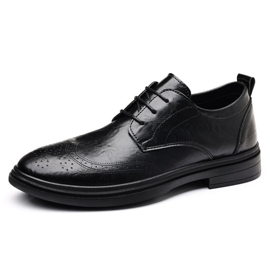 Zapatos casuales de cuero perforado estilo británico para hombre