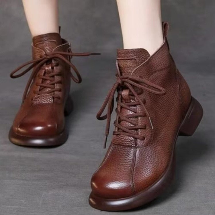 Botines vintage de suela blanda para mujer