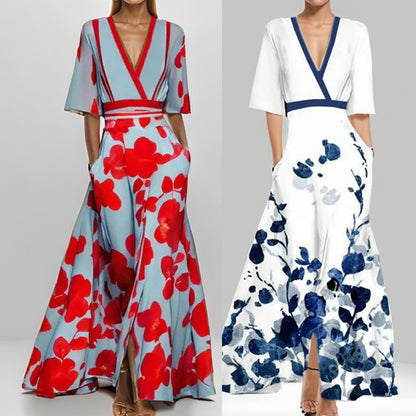 Vestido estampado con cinturón anudable