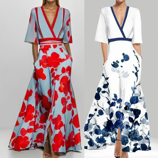 Vestido estampado con cinturón anudable
