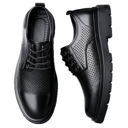 Zapatos de cuero perforado para hombre