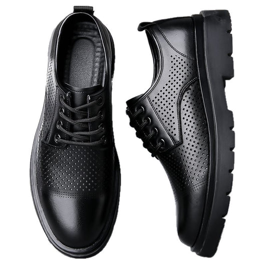 Zapatos de cuero perforado para hombre