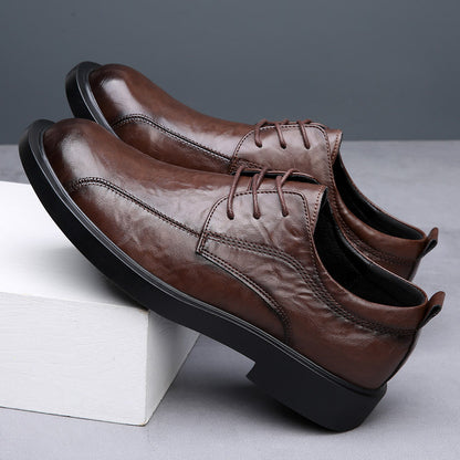 Zapatos de cuero auténtico para hombre (estilo de punta redonda)