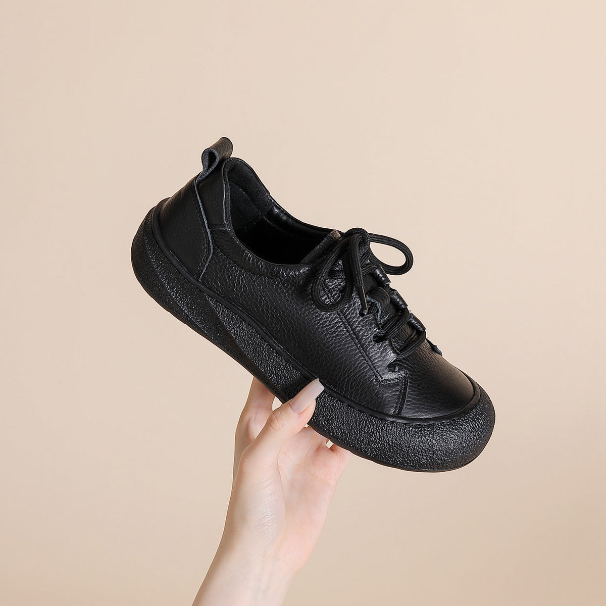Zapatos de Piel con Plataforma Ligera