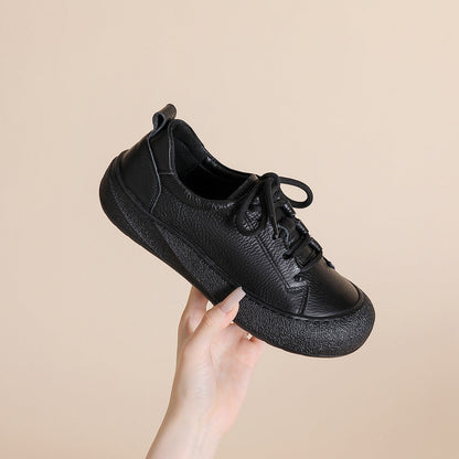 Zapatos de Piel con Plataforma Ligera