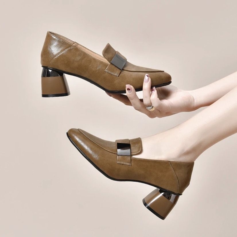 (hojalata marrón) tacones altos de mujer