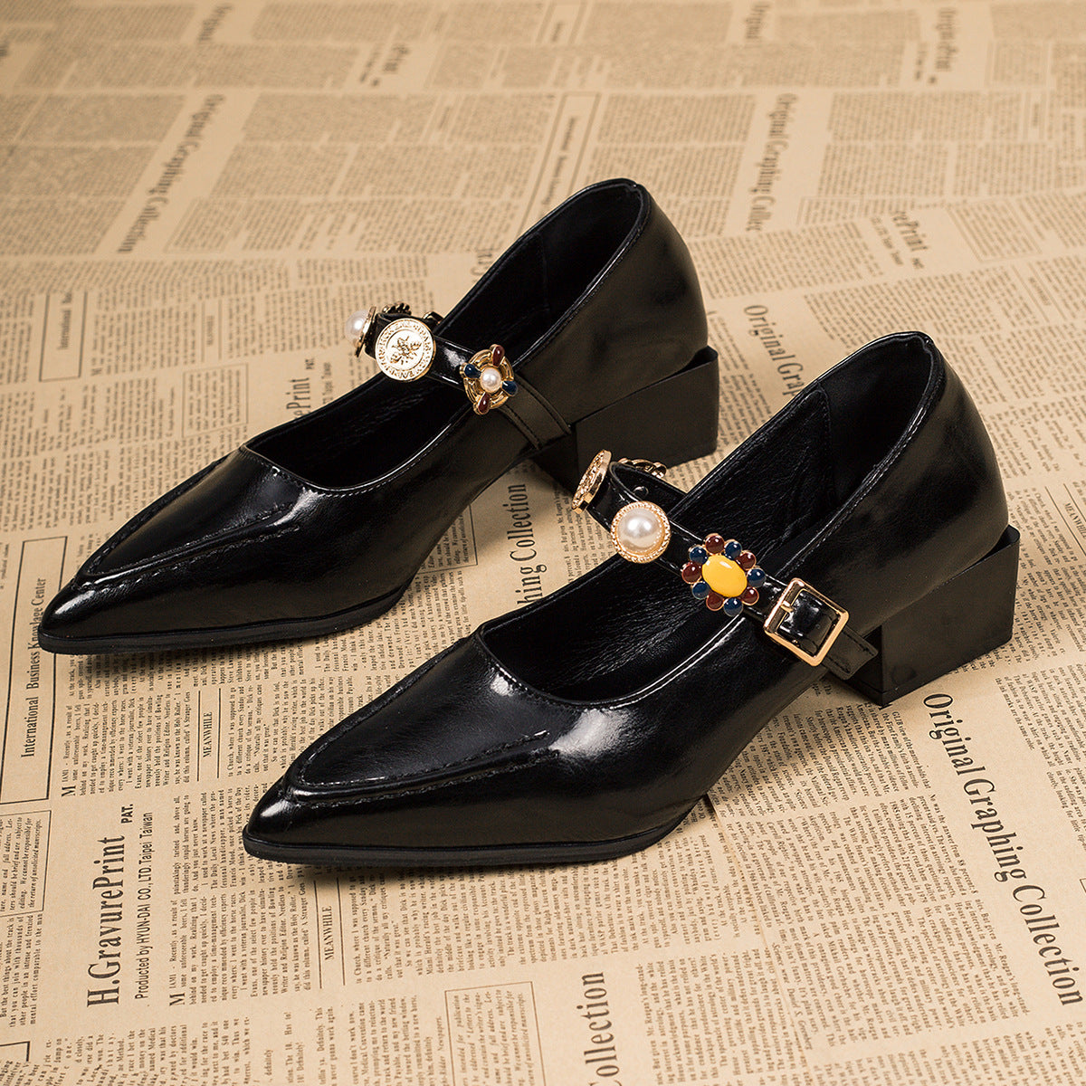 Zapatos Mary Jane de Punta Fina