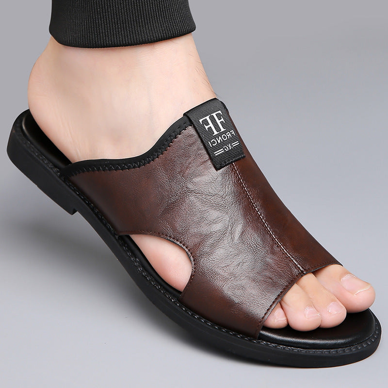 Sandalias de cuero estilo romano con recortes
