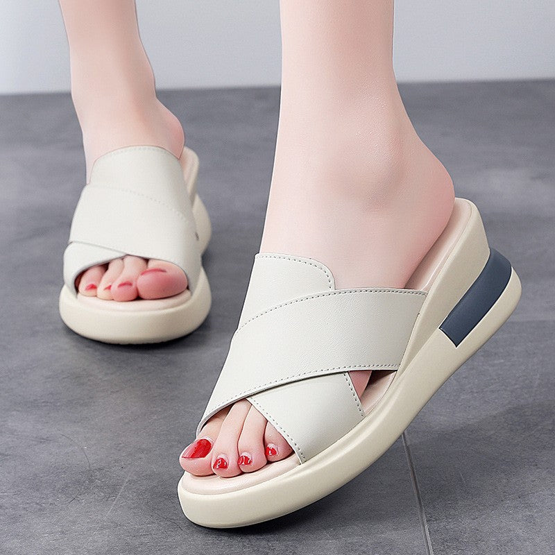 Sandalias de plataforma de punta abierta para mujer