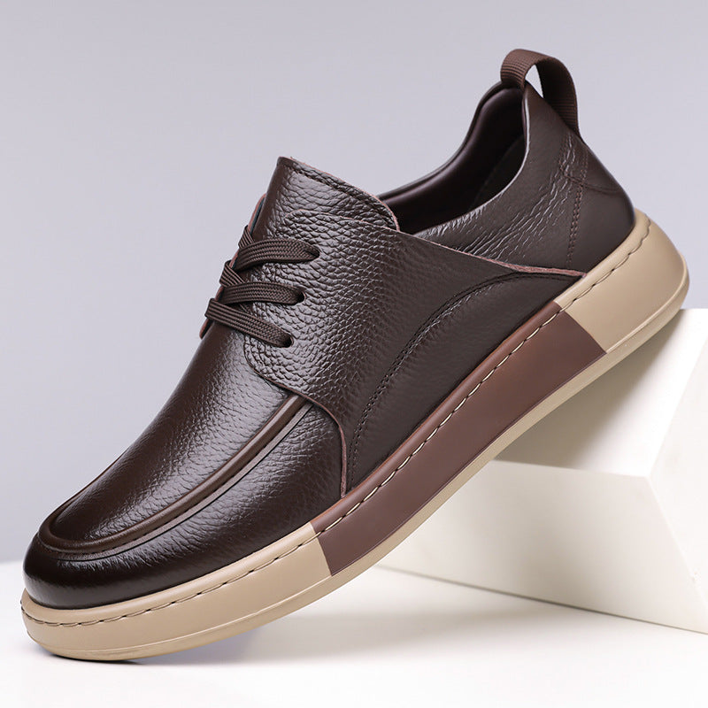 Zapatos casuales retro de cuero para hombre con absorción de impactos
