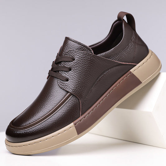 Zapatos casuales retro de cuero para hombre con absorción de impactos