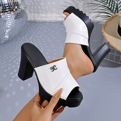 Sandalias tipo pala con plataforma y Double G para mujer