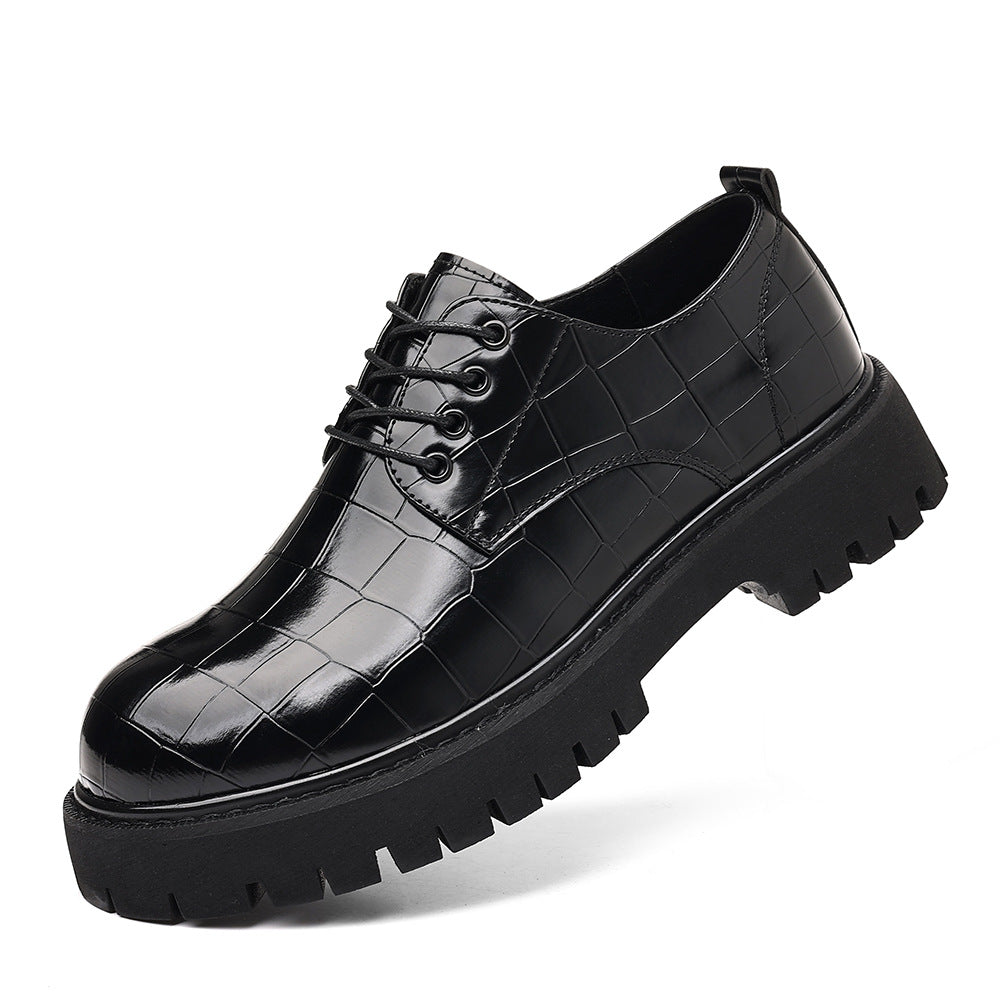 Zapatos de vestir para hombre con suela gruesa para aumentar la estatura