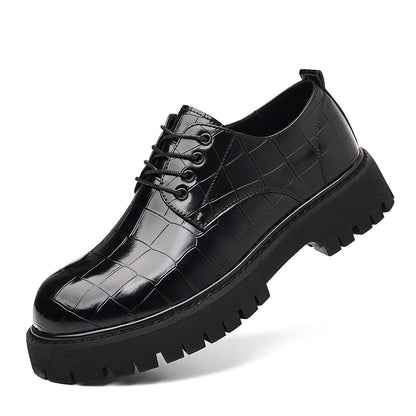 Zapatos de vestir para hombre con suela gruesa para aumentar la estatura