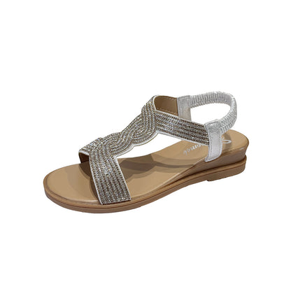 Sandalias de cuña estilo romano