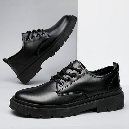 Zapatos de cuero para hombre de suela gruesa