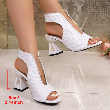 Sandalias de mujer de piel suave con puntera abierta