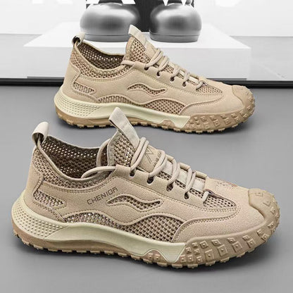 Zapatos casuales de suela blanda, con aberturas y puntera redonda