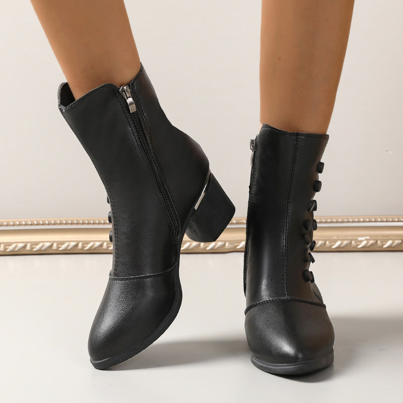 Botines cálidos para mujer con forro polar.