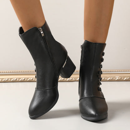 Botines cálidos para mujer con forro polar.