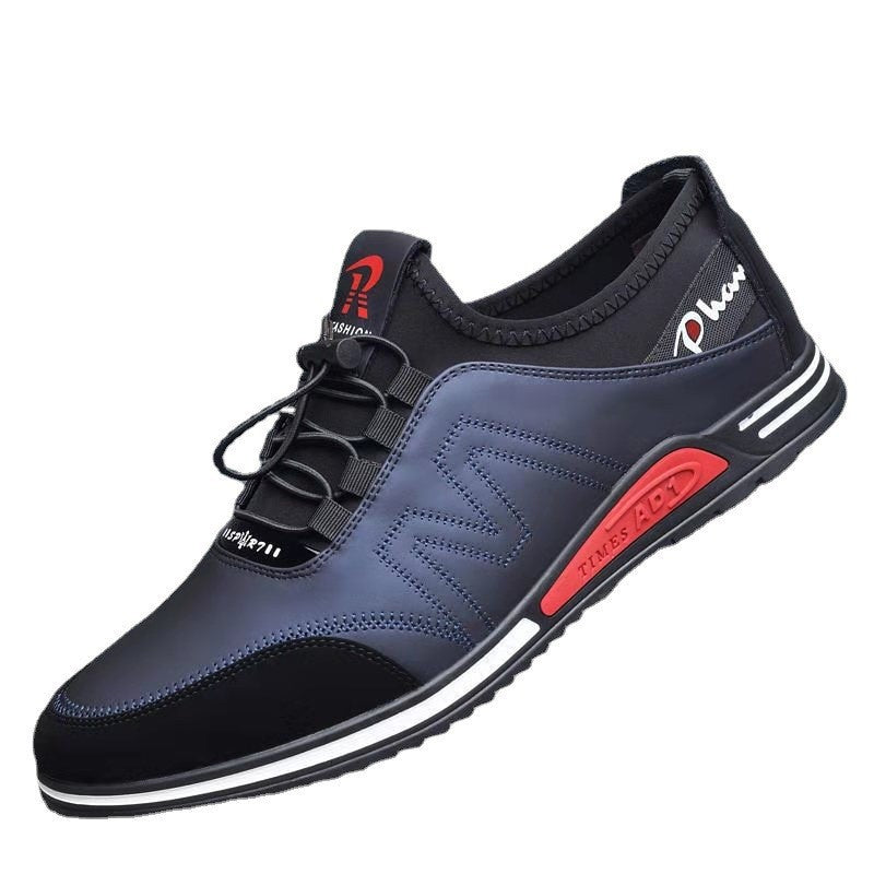 Zapatos casuales para hombre de piel con suela blanda
