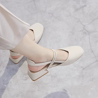 Zapatos Mary Jane de estilo francés con tacón grueso