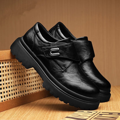 🐂Cuero🐂Zapatos Derby transpirables de suela gruesa