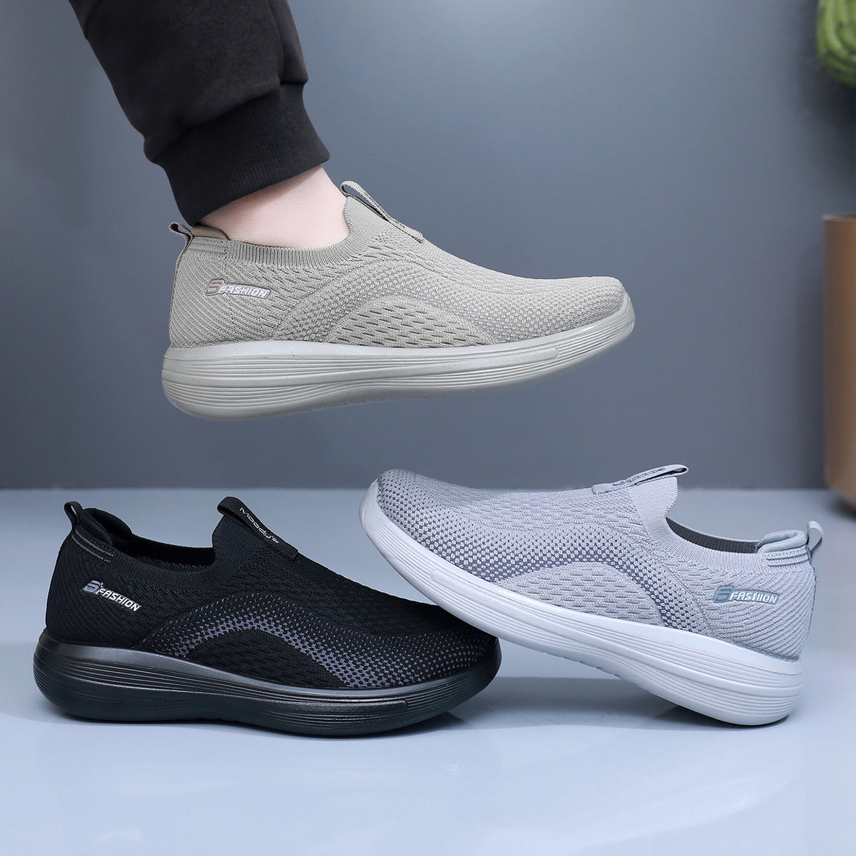 Zapatillas de caminar para hombre de alta elasticidad