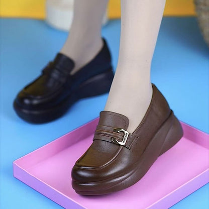 (hebilla c) zapatos de mujer con suela gruesa