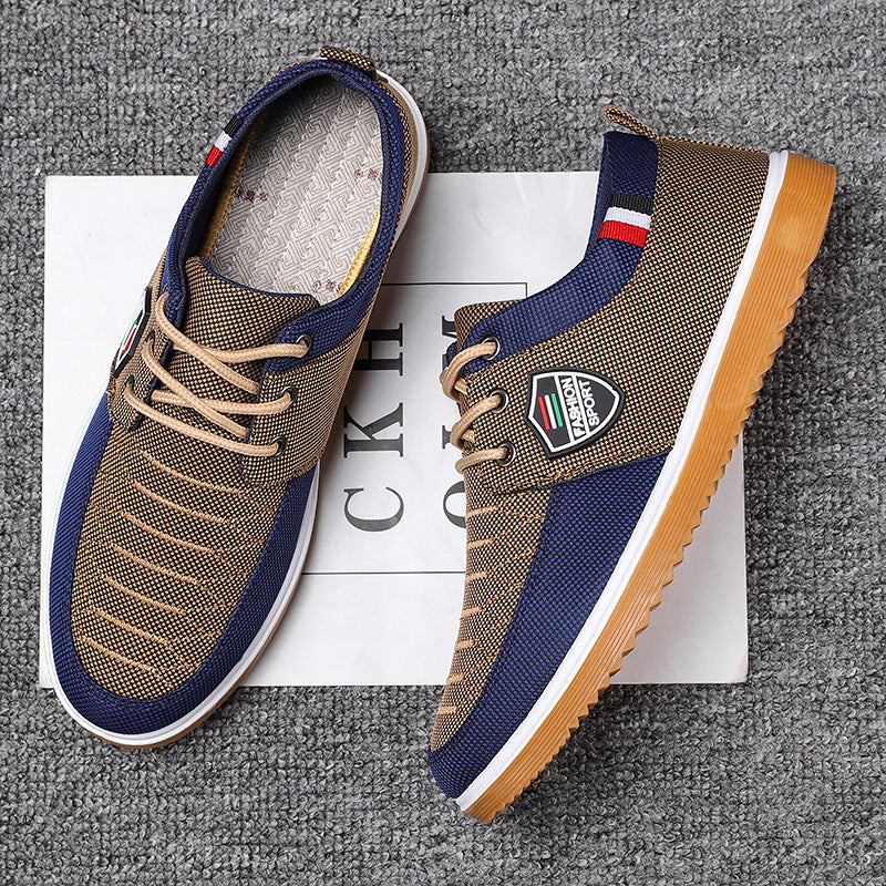 Zapatos casuales de lona con cordones para hombre