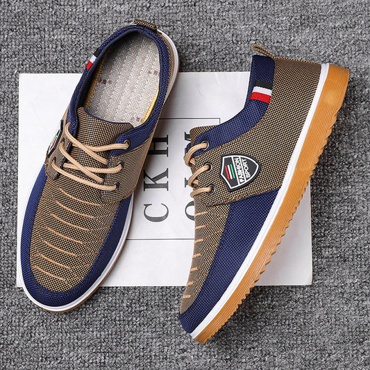 Zapatos casuales de lona con cordones para hombre