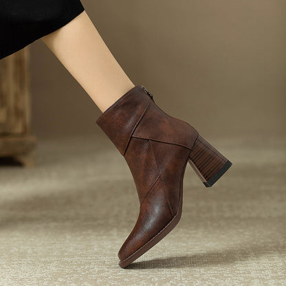 Botas de moda de tacón alto para mujer de estilo vintage