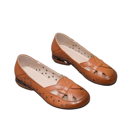 Sandalias planas caladas para mujer