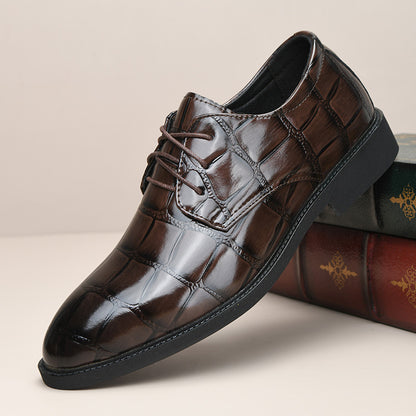Zapatos de cuero duradero para hombre con estampado a cuadros