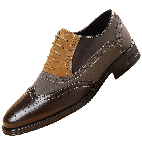 Zapatos de cuero bicolor de estilo británico para hombre