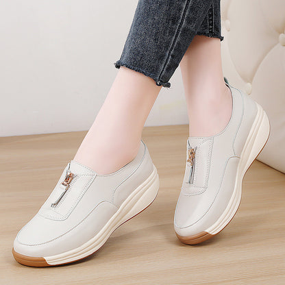 Zapatillas de plataforma con cremallera para mujer