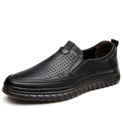 Sandalias casuales de cuero auténtico para hombre con suela blanda
