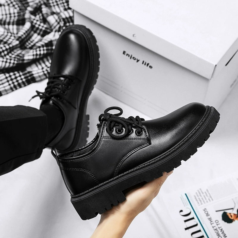 Zapatos de cuero para hombre de suela gruesa