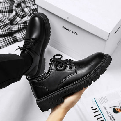 Zapatos de cuero para hombre de suela gruesa