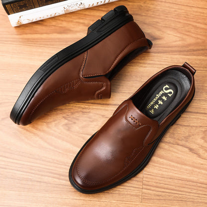 Zapatos casuales bajos de cuero con suela blanda