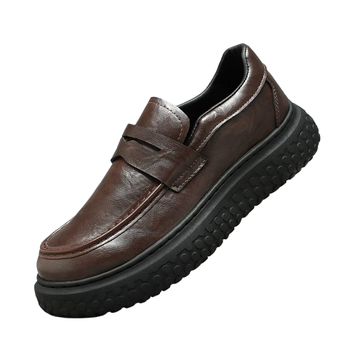 Zapatos de cuero retro con plataforma para hombre
