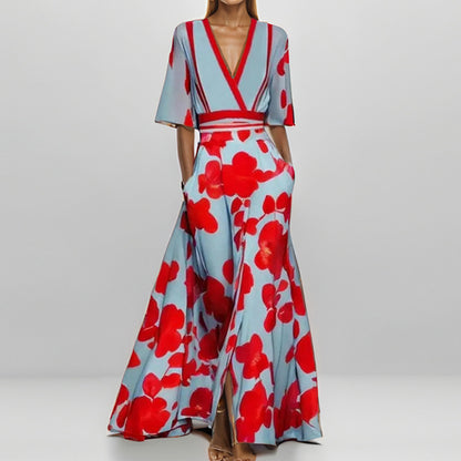 Vestido estampado con cinturón anudable